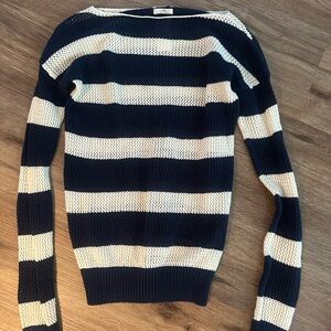 Wallace Navy and White Striped Women's Sweater